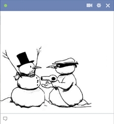 Funny Emoticon Of Snowman