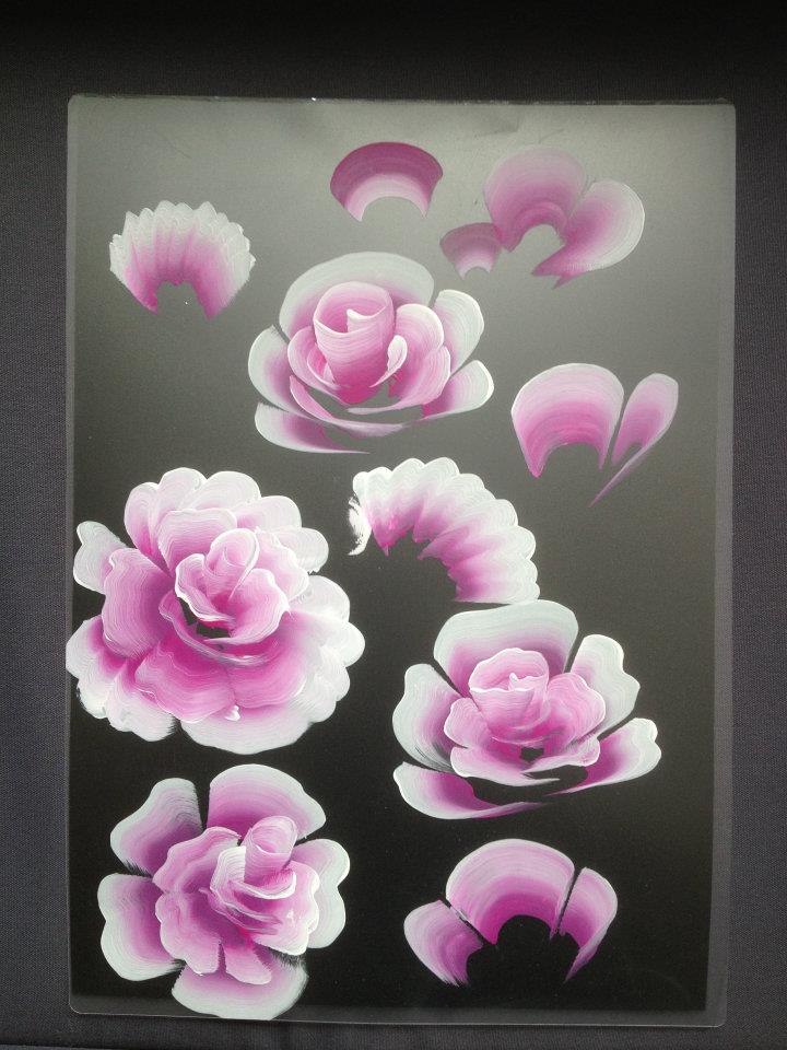 Orchid Nail Tuto rose one Stroke