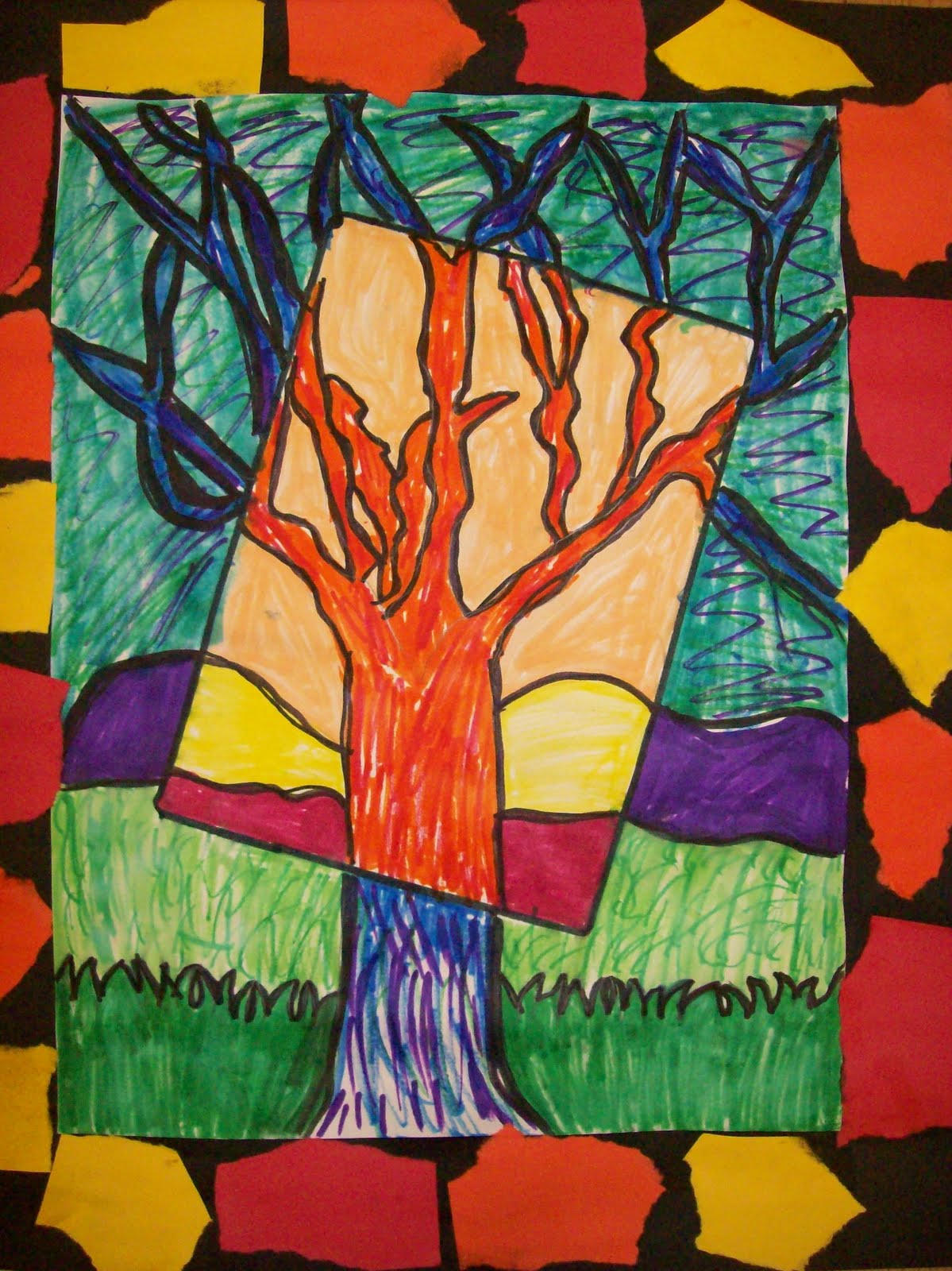 CCE Art Happenings: 2nd Grade Warm/Cool drawings