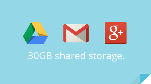 30 GB compartidos entre Gmail, Docs y Google+