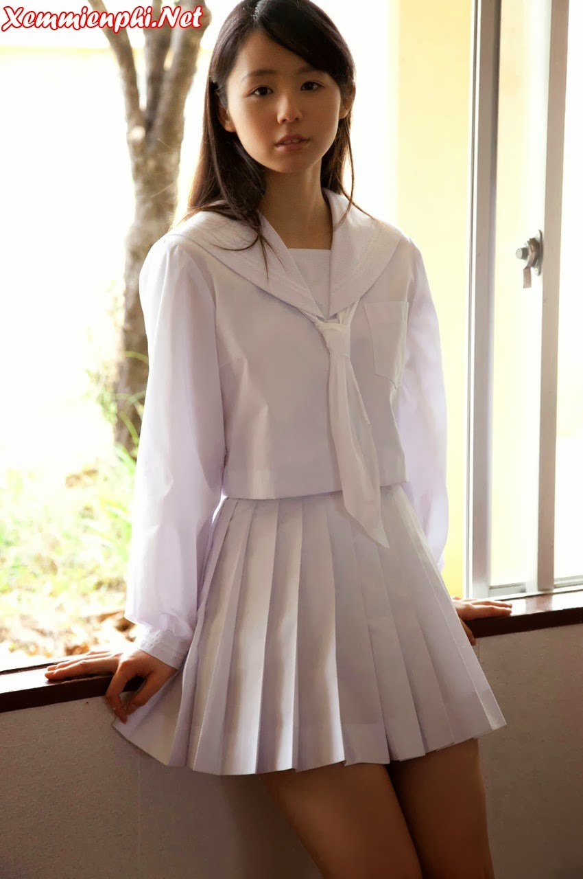 Hot jjgirls Rina Koike mặc đồ trắng dễ thương