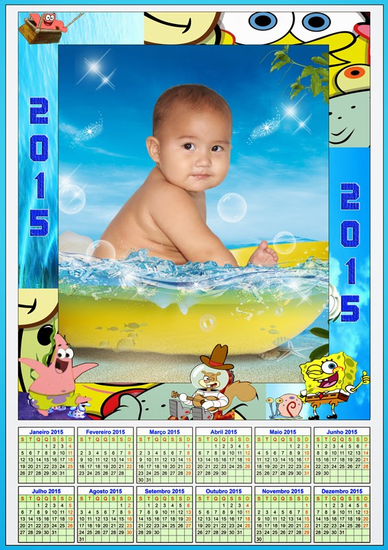 Calendário 2015 Png/Psd - Bob esponja Calendário 2015 Png/Psd - Bob esponja