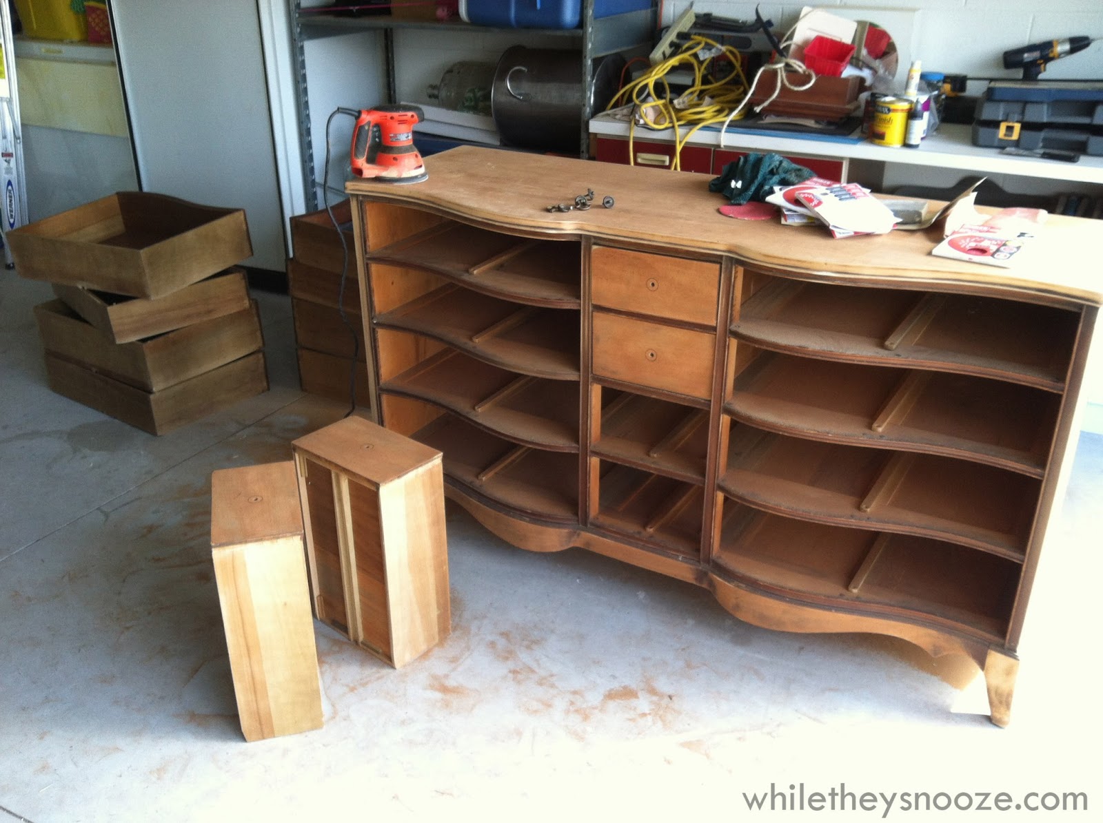While They Snooze Refinishing Old Furniture Serpentine Dresser