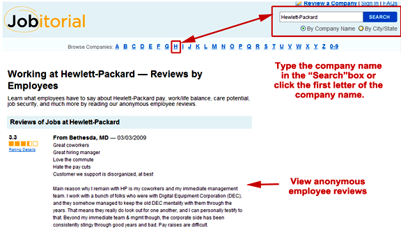 job reviews from employees