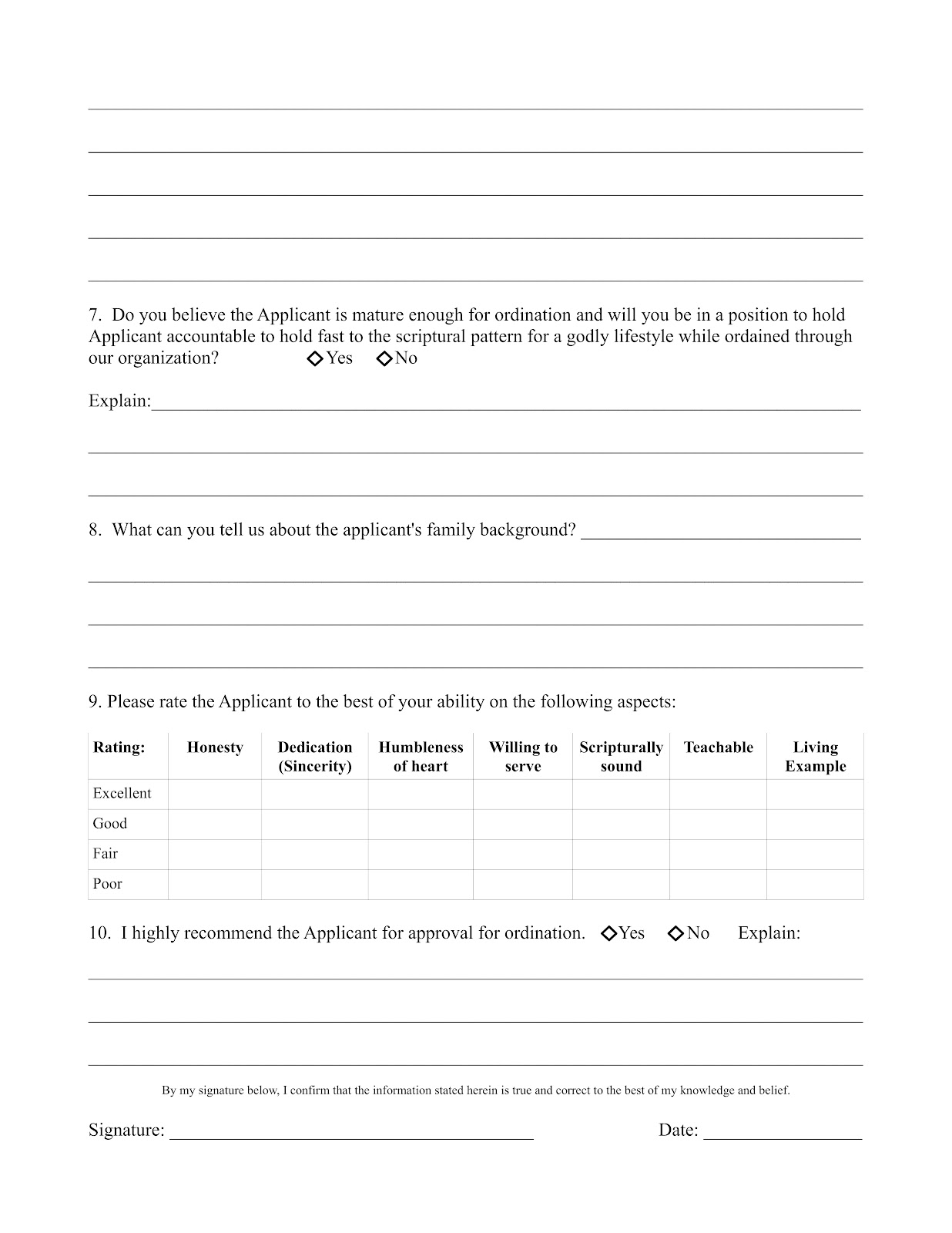 recommendation forms the way foundation recommendation form