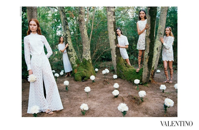Valentino 2015 SS White Perforated Leather Dress Editorials