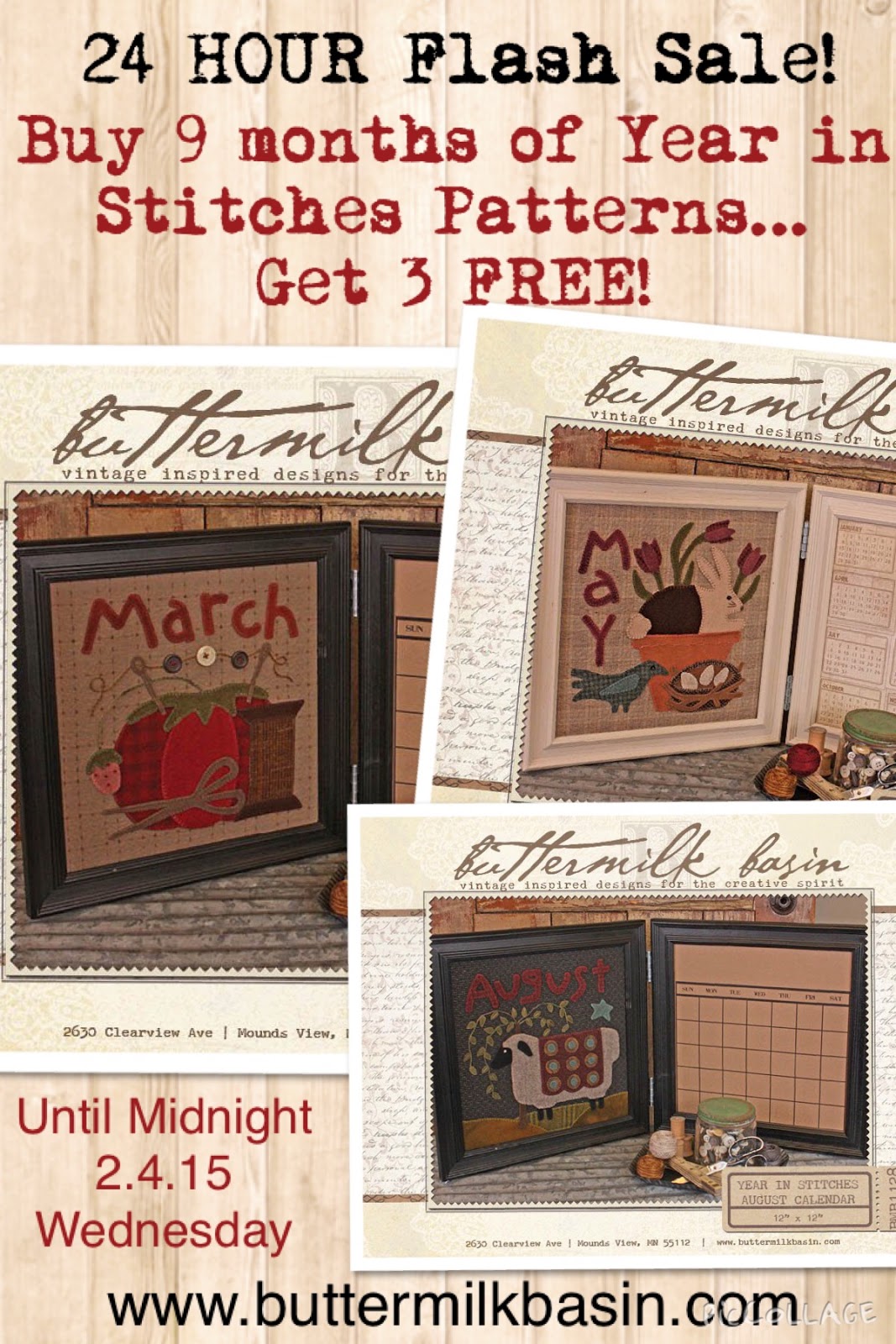 Buttermilk Basin Design Studio Year in Stitches * FLASH Sale!