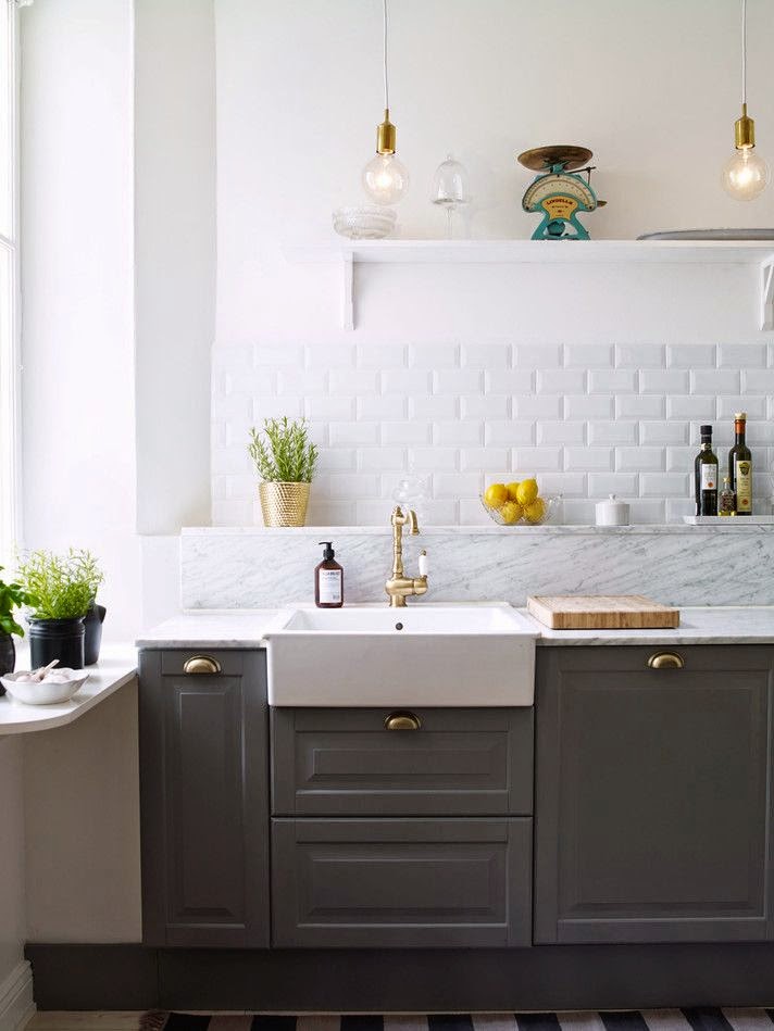 White Metro tiles in the Kitchen Norse White Design Blog