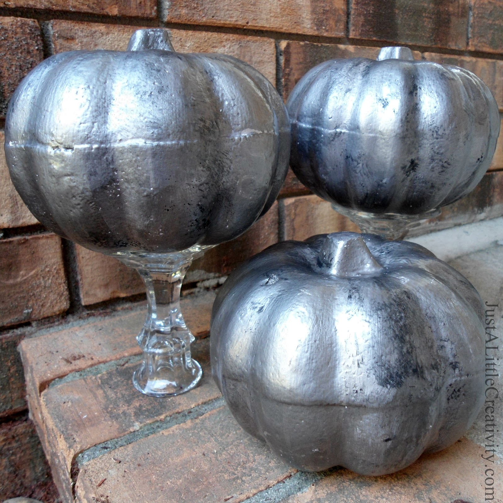 How to Paint Mercury Glass Pumpkins (Tutorial) Just a Little Creativity