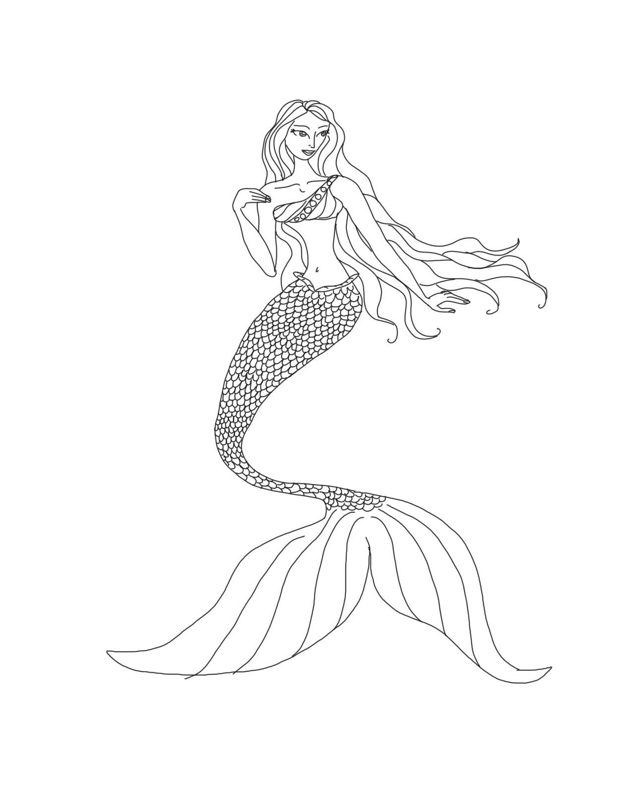 Mermaid Coloring Pages Download and Print Free - free mermaid coloring pages