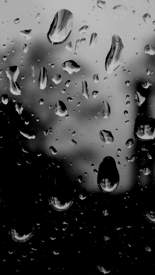 Black And White Raindrops On Glass Android Wallpaper