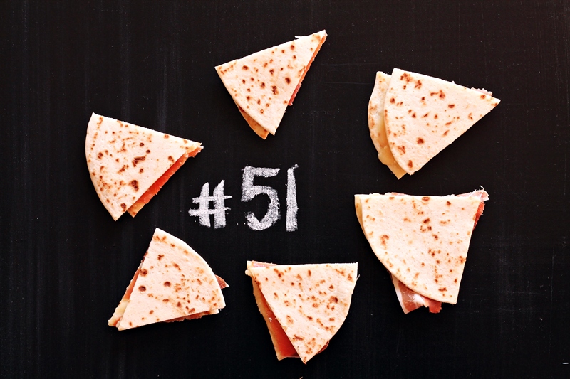 Delicious Tapas Tortilla bread with cheese & serrano ham 51