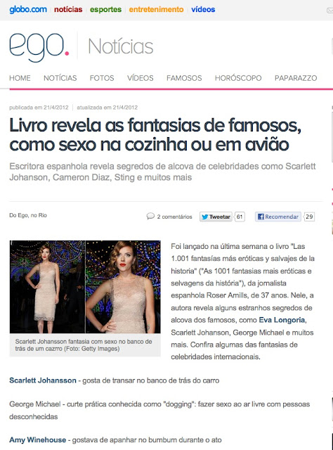 Clipping de 'Las 1001 fantasías más eróticas y salvajes de la historia' actualizado a 30 de septiembre 2012 - Roser Amills, escritora mallorquina