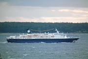 This is the classical cruise ship Ocean Countess in the Sound tonight. (countess)