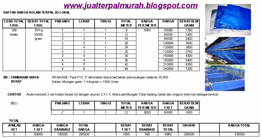 daftar harga kolam terpal a3 lokal cv barokah alam robbany daftar harga kolam terpal a3 lokal cv barokah alam robbany