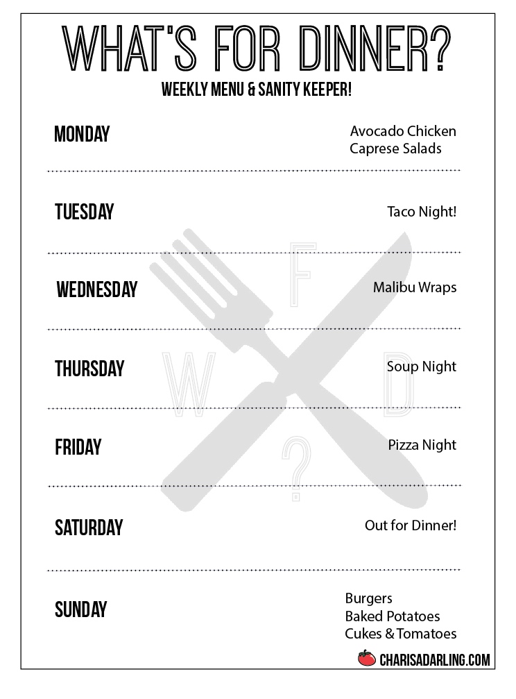 love to cook hate to plan weekly dinner menu week 9 charisa darling weekly dinner menu