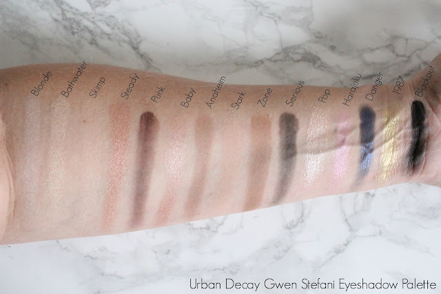Urban Decay Gwen Stefani Eyeshadow Palette Swatches