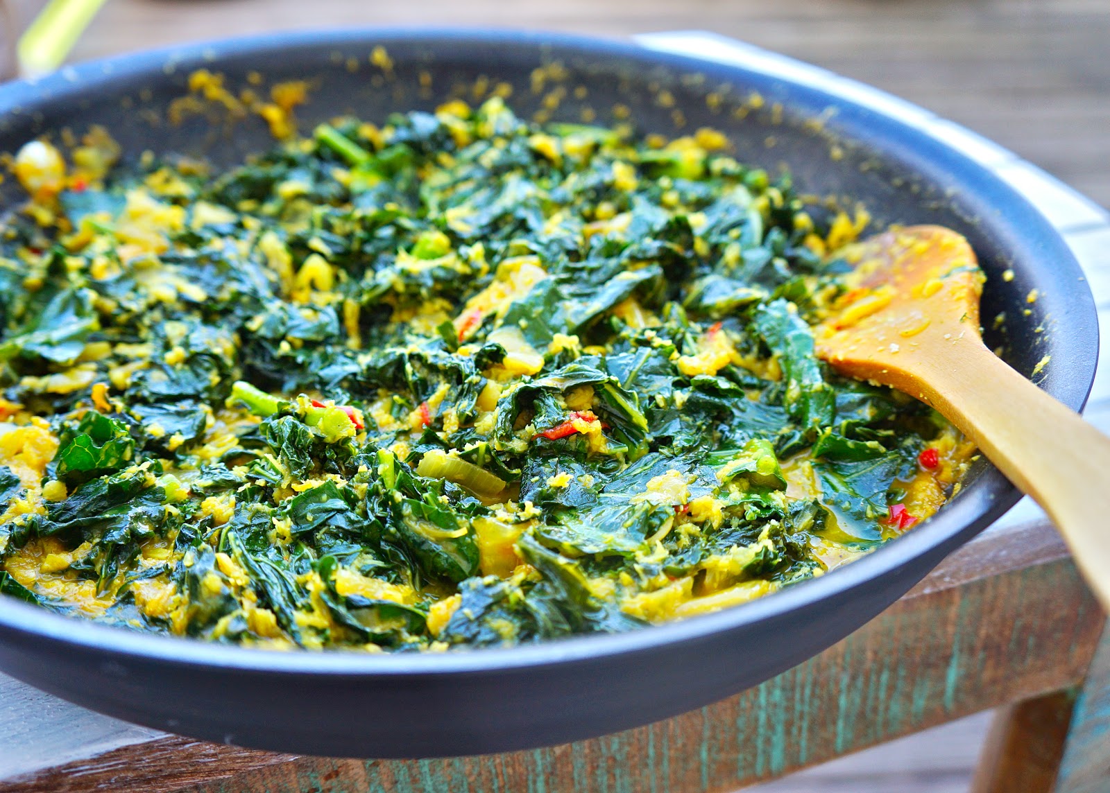 Kale with spiced grated coconut