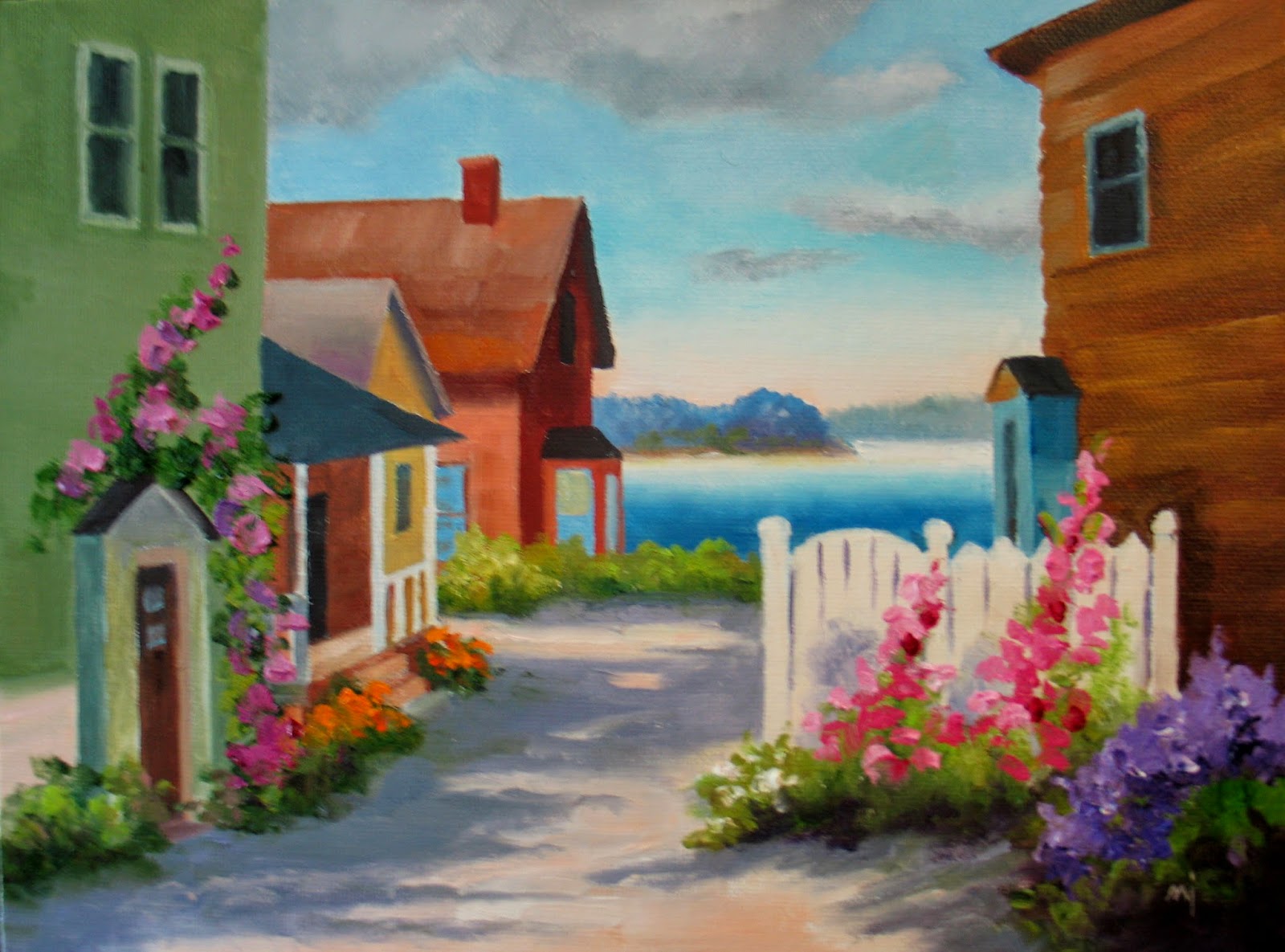 Nel's Everyday Painting Seaside Cottages (Two Versions) SOLD
