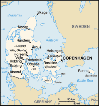 Denmark Carte Pays Departement