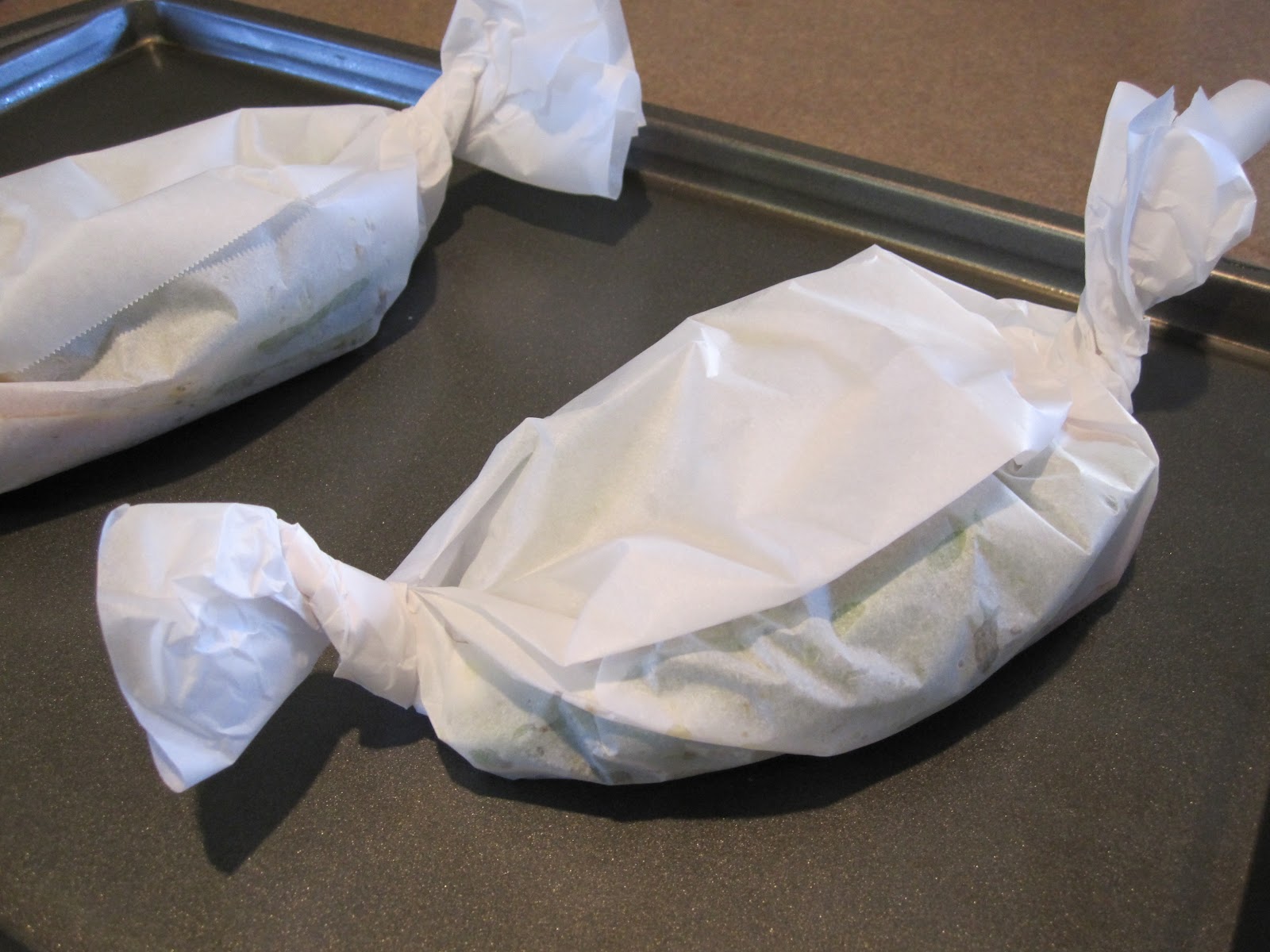 taylor made... Salmon in Parchment with Green Beans and Lemon Zest