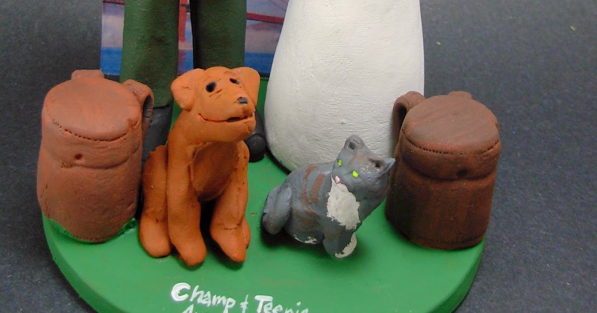 custom wedding cake toppers Hippy Bride Marries Marine Wedding Cake Topper