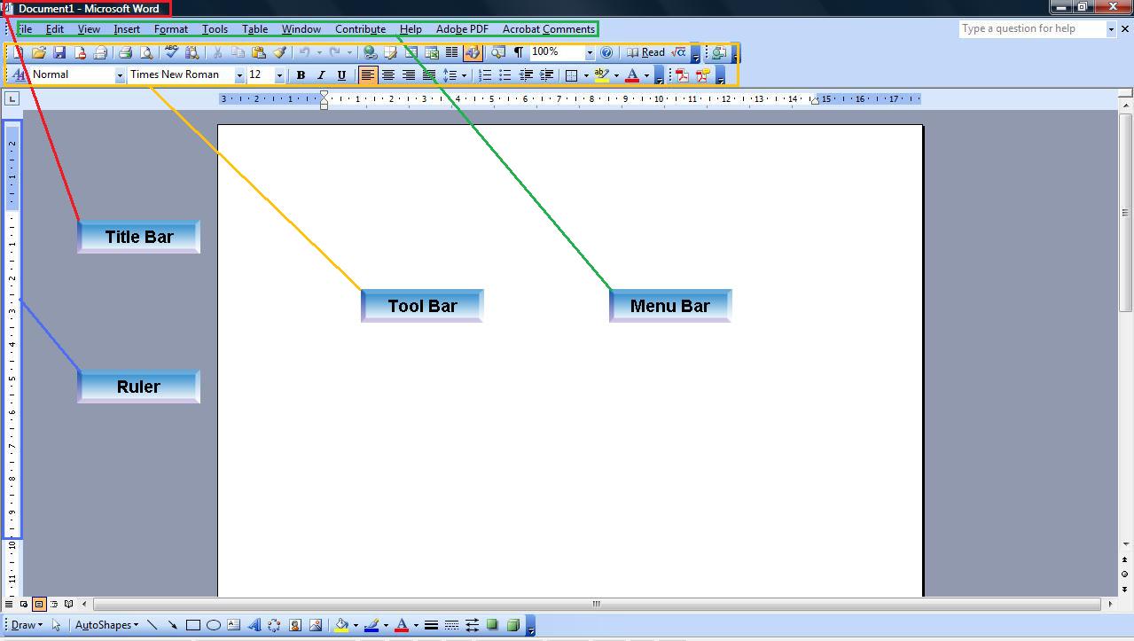 Gambar berikut adalah tampilan dari menu bar :