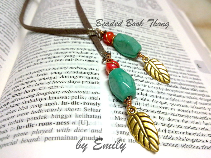 Emily Secret Passions Ribbon/Beaded Book Thongs Gifts for Teachers