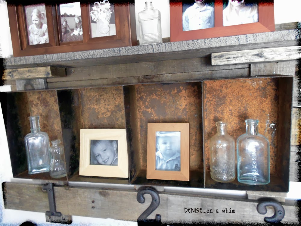 denise...on a whim Rusty Metal Shelf