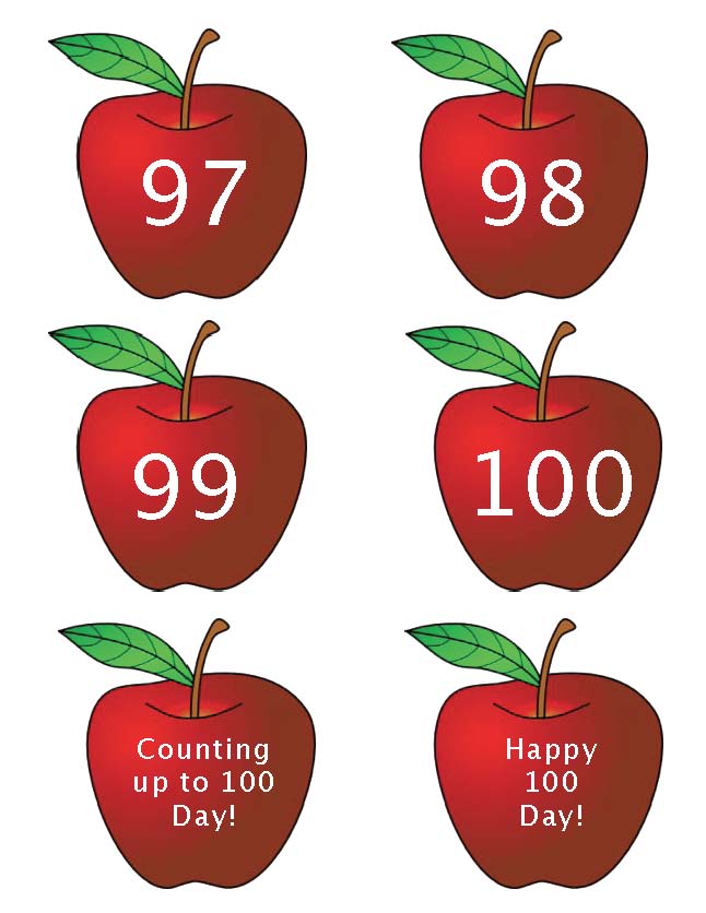 100 Numbered Apples Classroom Freebies