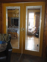 image French doors leading to dining room have leaded glass inserts
