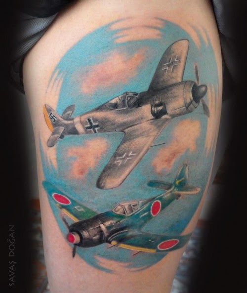 Adventurous Planes and Aviator Tattoos Adventurous Planes and Aviator Tattoos