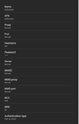 Safaricom APN Settings for Android Safaricom APN Settings for Android