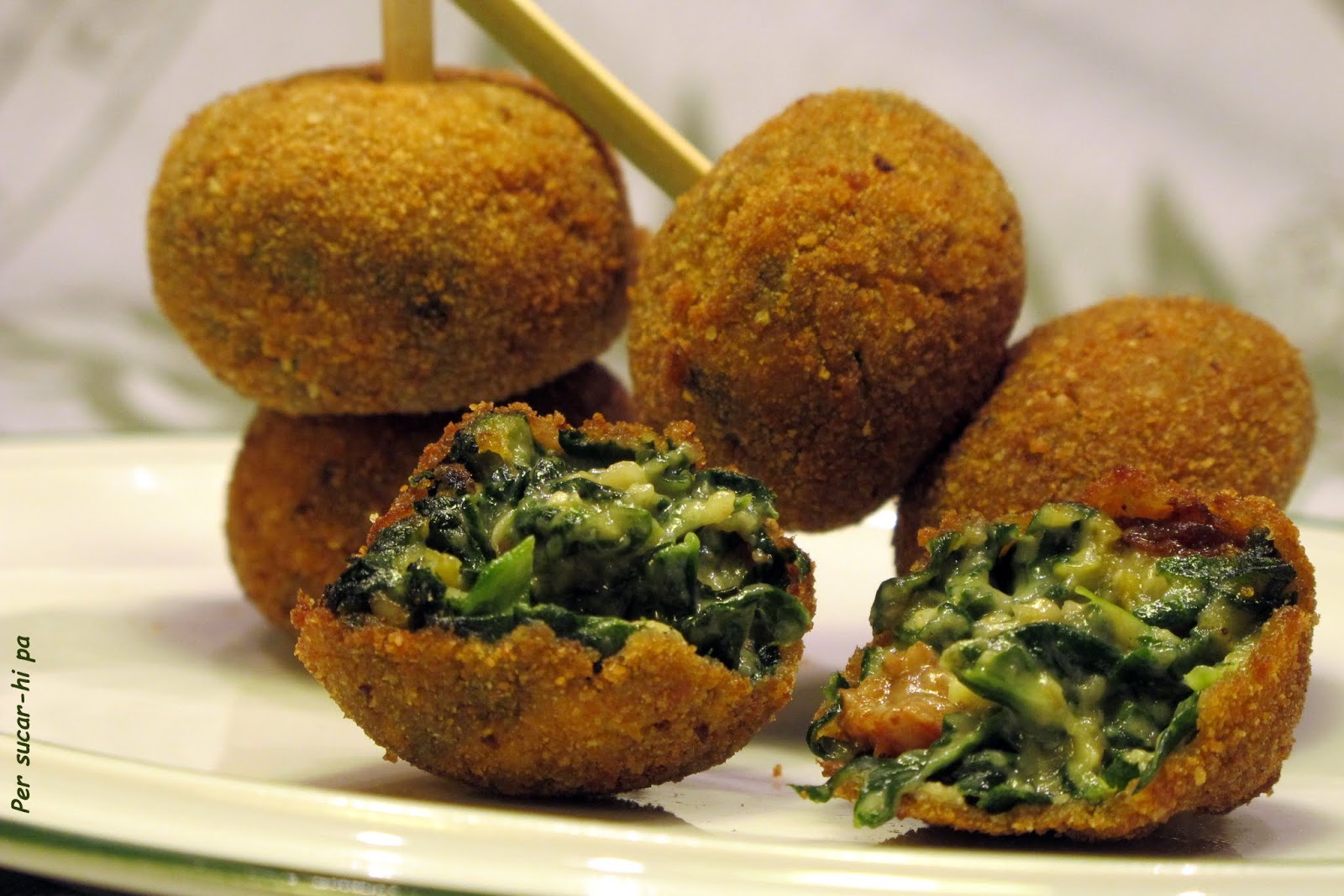 Per sucarhi pa, gastronomía y viajes Croquetas de espinacas