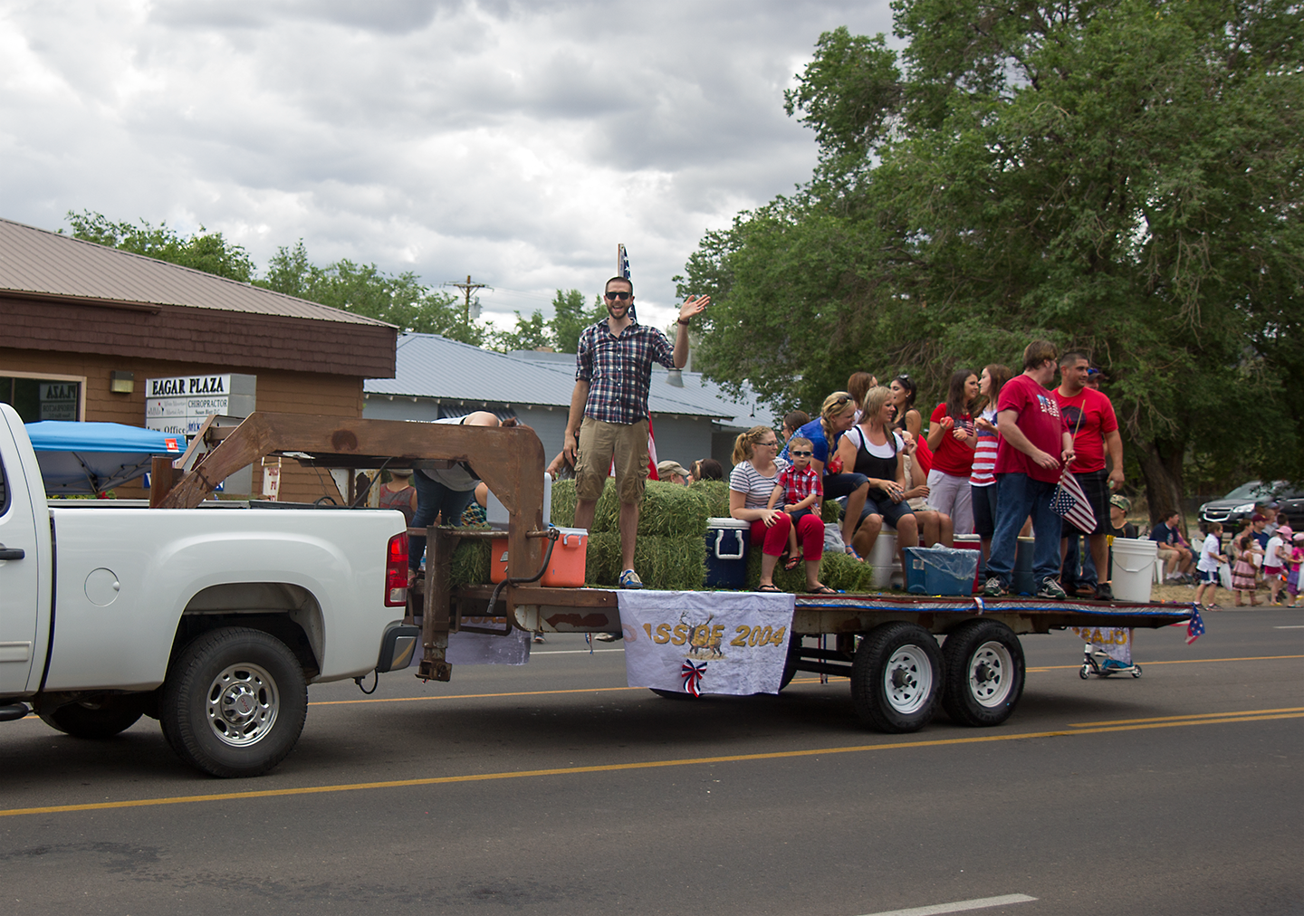 Small town parades include hilarious floats with a certain sense of humor.