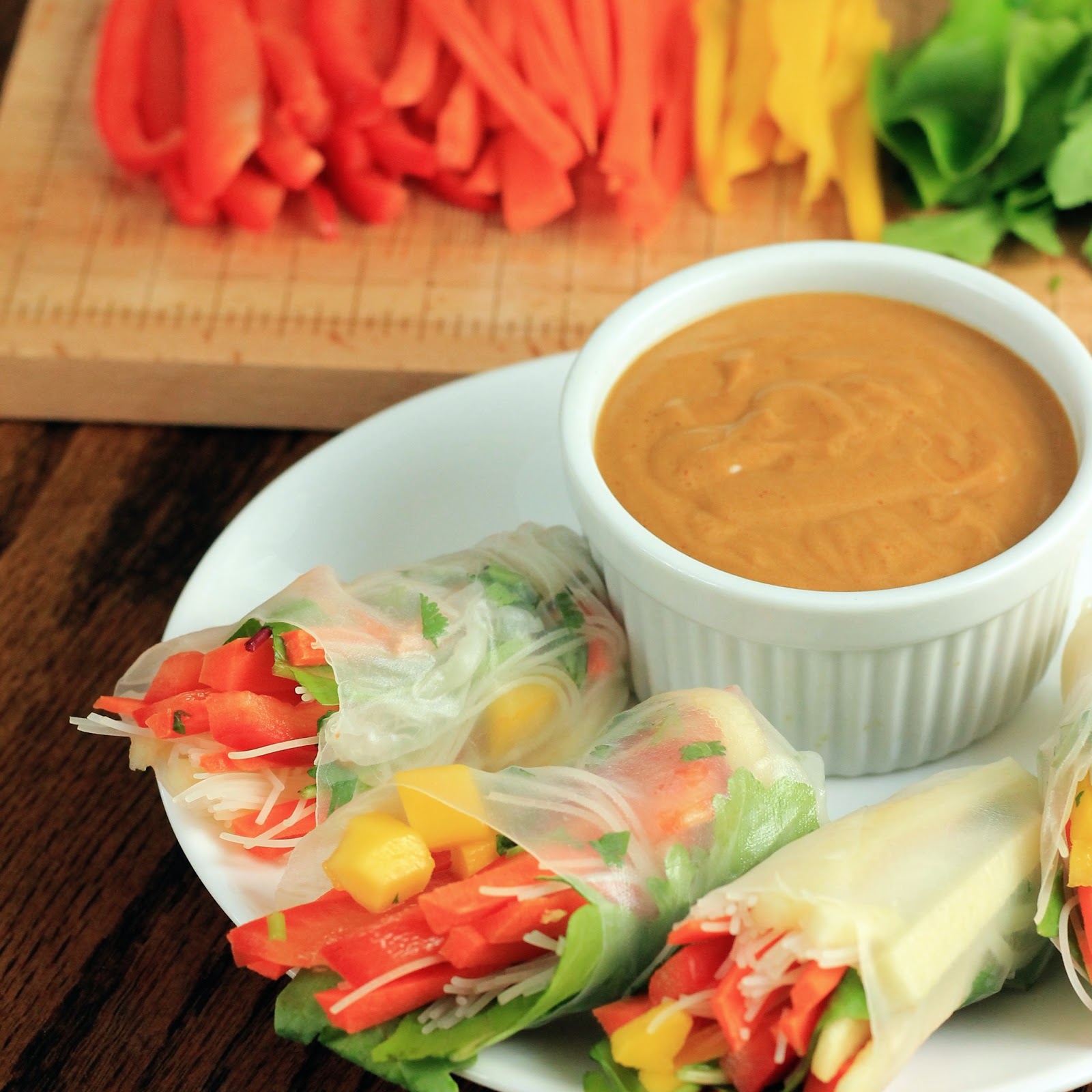 Celebrating Happy Vegetable Spring Rolls with Spicy Peanut Dipping Sauce
