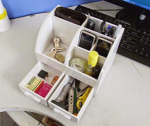Diy Cardboard Desktop Organizer With Drawers The Idea King