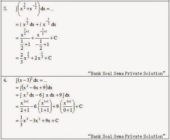 Soal dan Jawaban Integral Tak Tentu No. 16 Gema Private