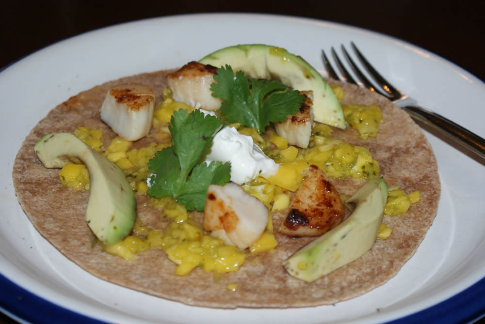 Little Bit of Everything Cumin Seared Scallop Tacos