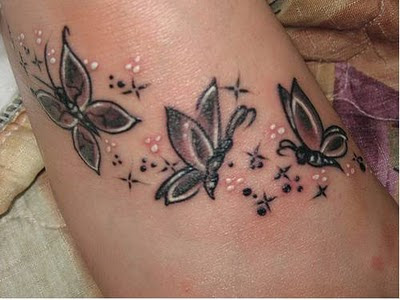 Black Butterfly Tattoo Designs On Feet