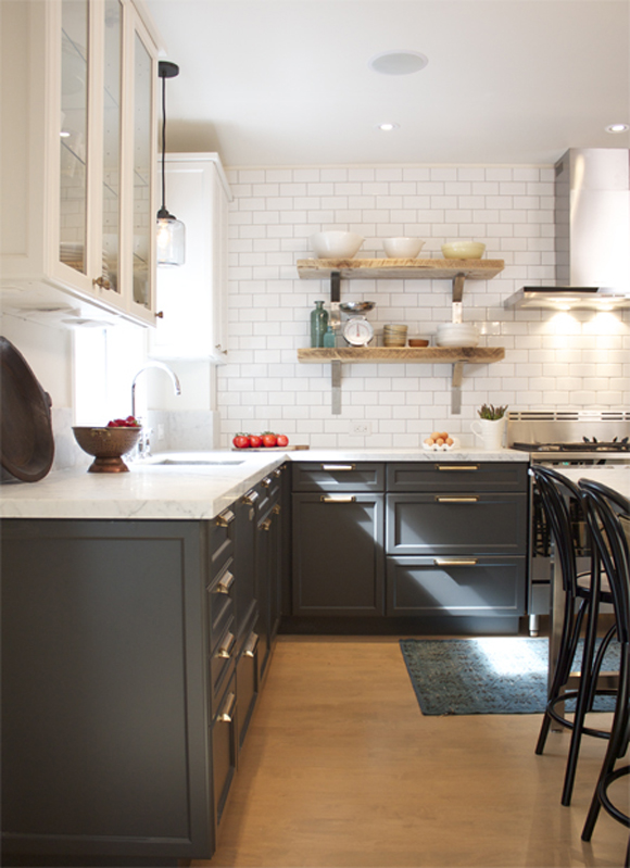 Gray Kitchens with White Cabinets