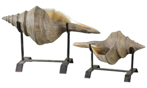 stands sculptures driftwood coral shell metal seashells pedestal conch via looking natural