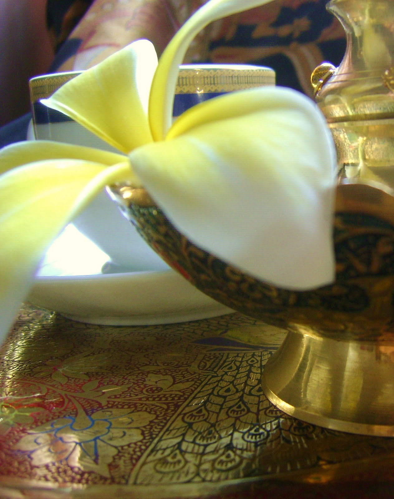 RAINBOW The Colours of India 'Frangipani Tea'....for two!...a beautiful 'SpringSummer