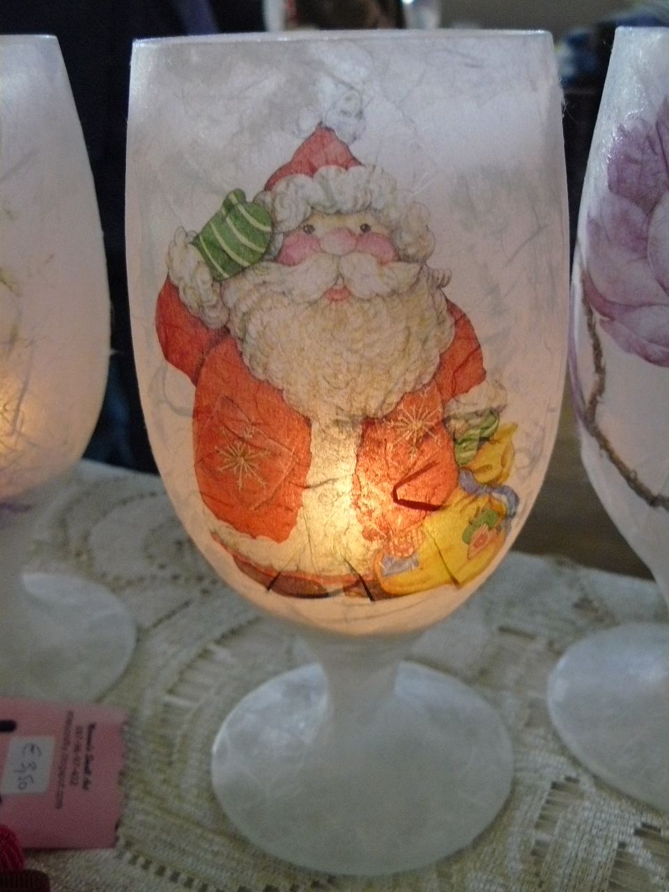 Marta Lapkowska Decoupage glasses with candle / Kieliszki Lampiony