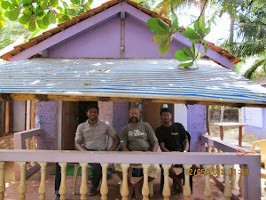 Three room-mates at "Darya Sarang Resort" cottage hut.