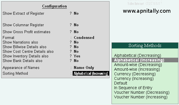 Sales Register sorting method Tally ERP 9 tutorial Sales Register sorting method Tally ERP 9 tutorial