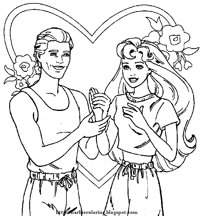BARBIE COLORING PAGES: BARBIE AND KEN TO PRINT AND COLOR