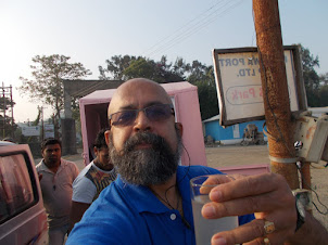 "Selfie" having a "Neera Drink" on arrival at Mandwa port.