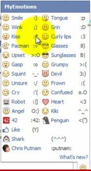 MyEmotions: Menú de emoticonos para el chat de Facebook usando Google Chrome.