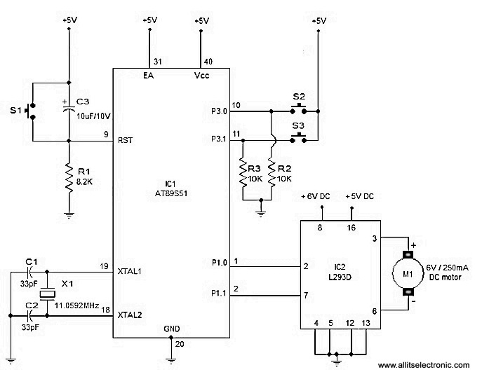 All Its Electronics Interfacing Dc Motor To 8051